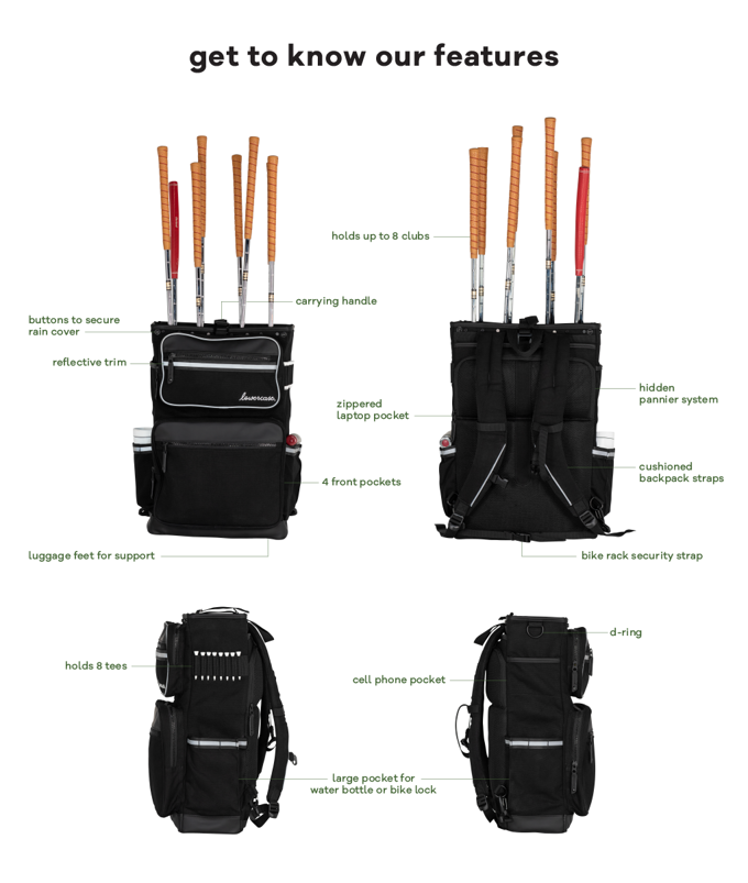 lowercase golf backpack
