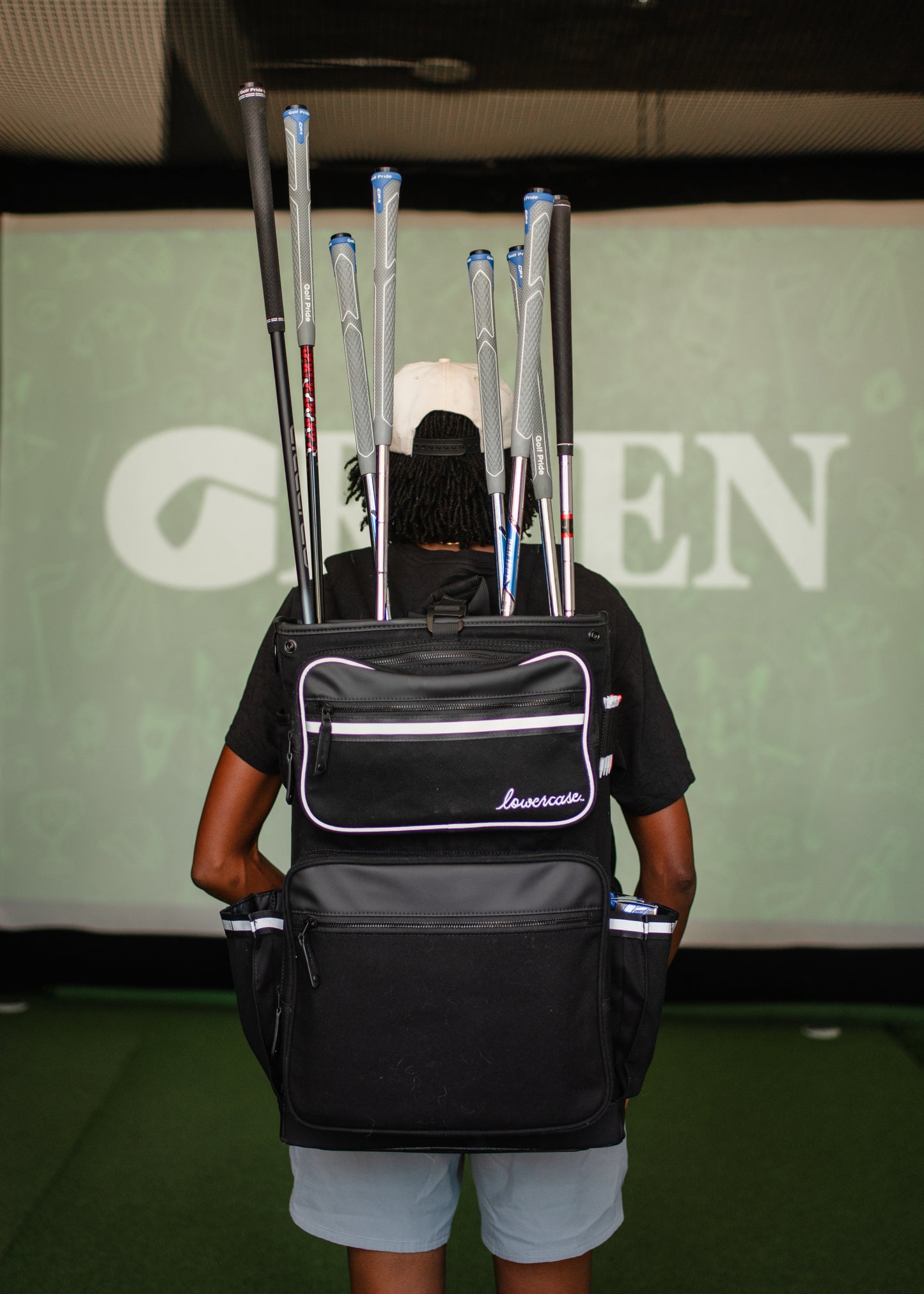 lowercase golf backpack
